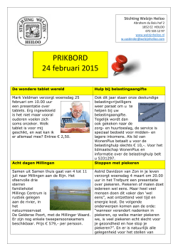 PRIKBORD 24 februari 2015 - Stichting Welzijn Heiloo