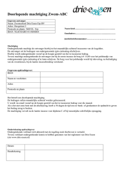 het machtigingsformulier Erp/ Mill.