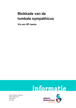 Blokkade van de lumbale sympathicus