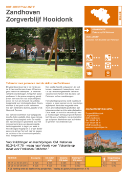 inschrijven - programma - Vlaamse Parkinson Liga