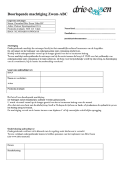 het machtigingsformulier Uden.