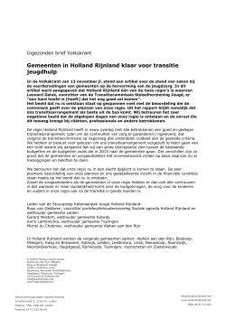 3 d`s ingezonden brief Volkskrant Holland Rijnland