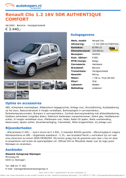 Renault Clio 1.2 16V 5DR AUTHENTIQUE COMFORT