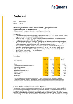 Jaarcijfers 2014 - persbericht.