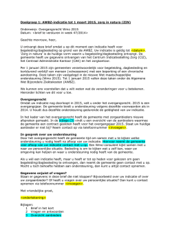 Doelgroep 1: AWBZ-indicatie tot 1 maart 2015, zorg in natura