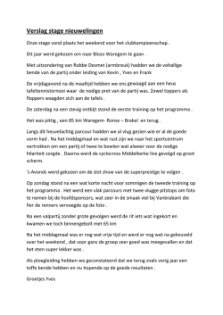 Verslag stage nieuwelingen