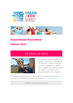 Droomnieuws Dream4Kids februari 2015 De droom van Silvia