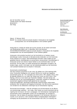 "Kamerbrief over actuele situatie in Venezuela