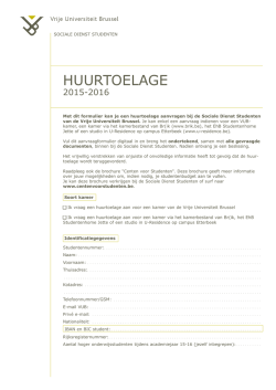 Huurtoelage academiejaar 2015-2016