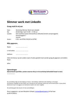 Graag meld ik mij aan Mijn gegevens Opmerkingen