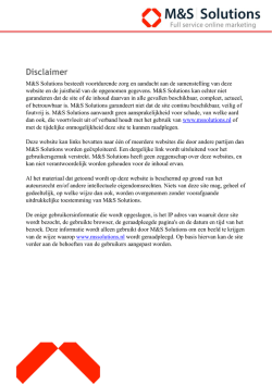 Disclaimer - M&S Solutions