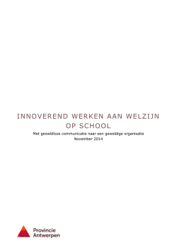 Innoverend werken aan welzijn