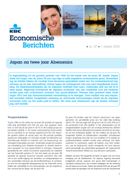 KBC Economische Berichten: Japan na twee jaar Abenomics