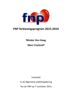 FNP ferkiezingsprogram 2015-2019