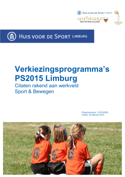 Projectplan titel - Sport Parlement Limburg