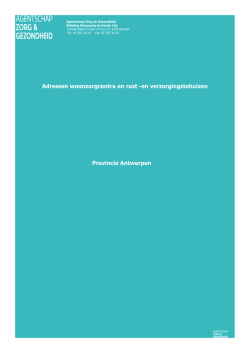 adressen woonzorgcentra in Antwerpen