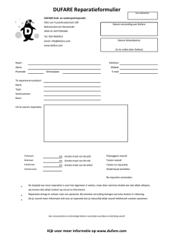 DUFARE`Reparatieformulier