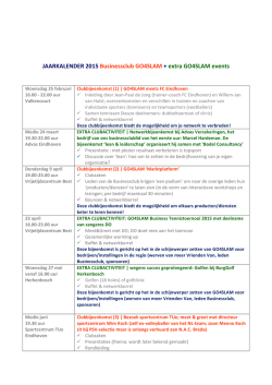 JAARKALENDER 2015 Businessclub GO4SLAM + extra GO4SLAM
