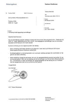 Belastingdienst Verklaring Schuurmans Afbouwsystemen
