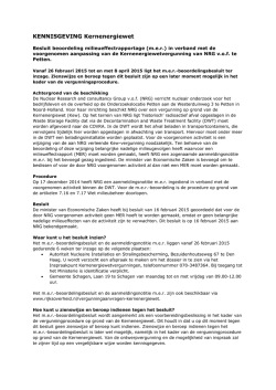 Kennisgeving m.e.r.-beoordeling
