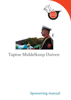 Sponsoring manual - Taptoe Middelkoop Duiven