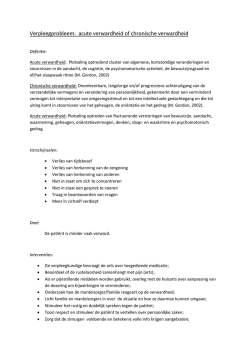 Verpleegprobleem: acute verwardheid of chronische verwardheid