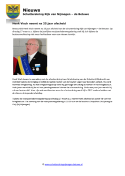 Henk Visch neemt na 25 jaar afscheid