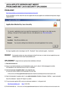 JAVA-APPLETS WERKEN NIET MEER? PROBLEMEN MET JAVA
