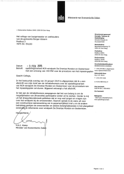 Brief Ministerie van Economische zaken d.d. 3 februari 2015