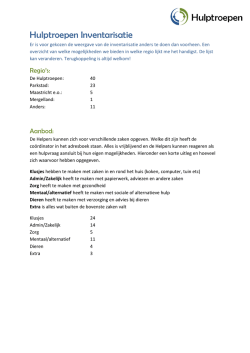 Hulptroepen Inventarisatie