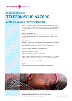 Telefonische nazorg - Jeroen Bosch Ziekenhuis