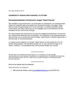 Persbericht Nederlands Kansspel Platform (132