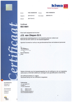 ISO certificaat - Loonbedrijf van Diepen