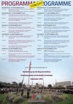 Prelimenary Programma Arnhem Commemorations 2015