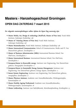Masters - Hanzehogeschool Groningen