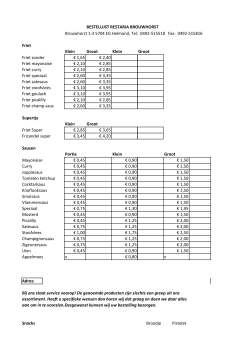 BESTELLIJST RESTARIA BROUWHORST Brouwhorst 1