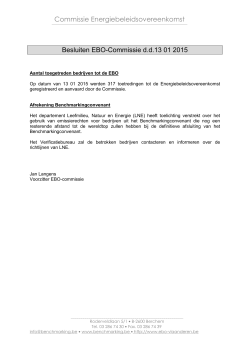 Besluiten van de Commissie d.d. 13 01 2015.