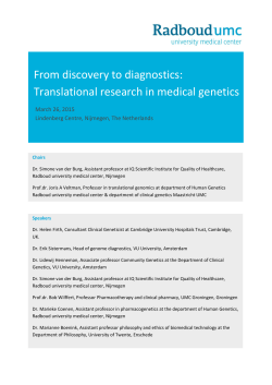 Translational research in medical genetics