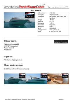 Shipcar Yachts Algemeen Motor, electra en water