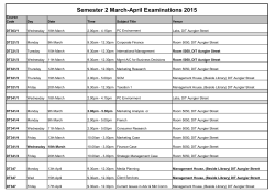 Semester 2 March-April Examinations 2015