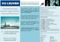 7 – 12 September 2015 Leuven, Belgium
