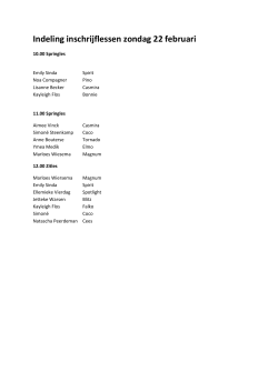 Indeling inschrijflessen zondag 22 februari