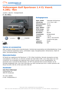 Volkswagen Golf Sportsvan 1.4 CL Voord. 4.285,- Nav