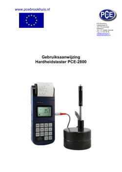 Gebruiksaanwijzing Hardheidstester PCE-2800