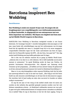 Dagblad v/h Noorden: Barcelona inspireert Ben Woldring