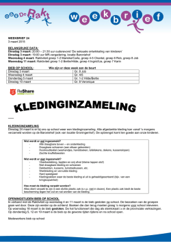 Laatste weekbrief