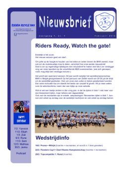 Edegem bicycle bmx Nieuwsbrief Februari 2015