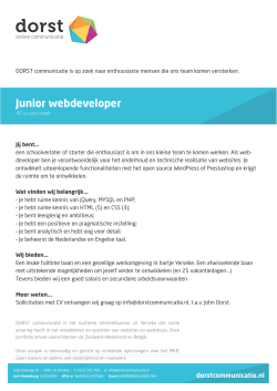 Junior webdeveloper - DORST communicatie