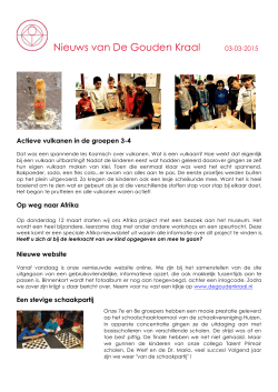 Nieuwsbrief 3 maart 2015 - Montessorischool De Gouden Kraal