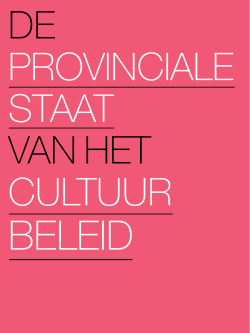 De Provinciale Staat van het Cultuurbeleid